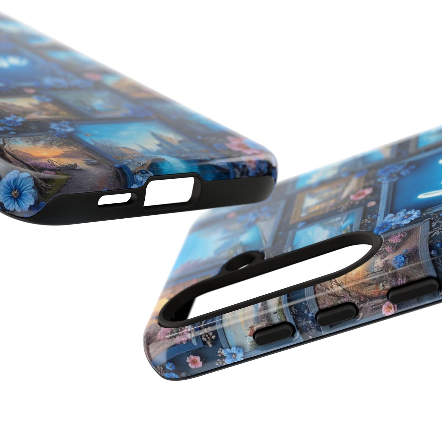 Blue Floral Love Frame Phone Case