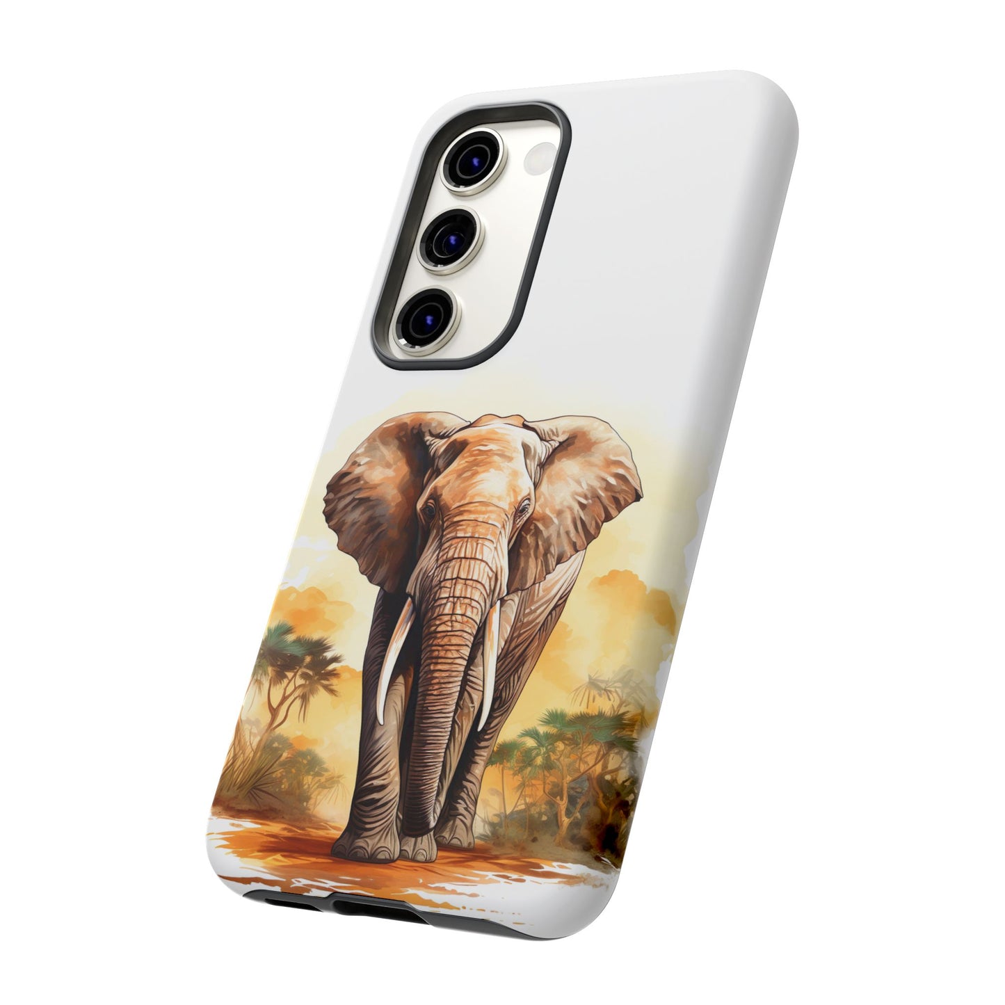 Safari Elephant Watercolor Mobile Cover – Majestic Wildlife Art