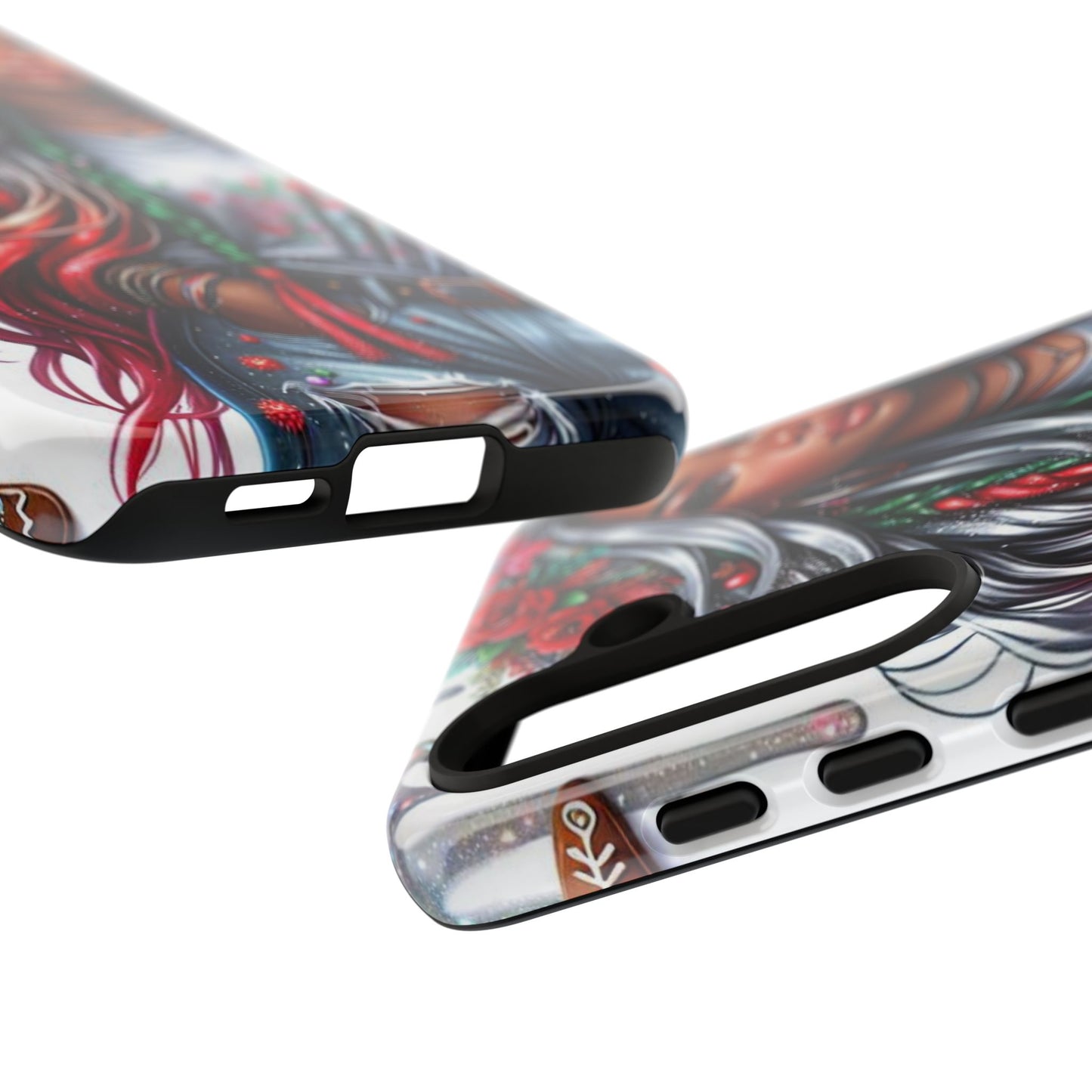Festive Boho Queen – Holiday Glow & Candy Cane Braids Mobile Cover