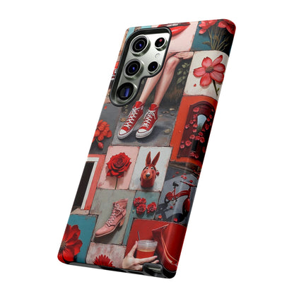 Red Sneakers & Roses Collage Phone Case
