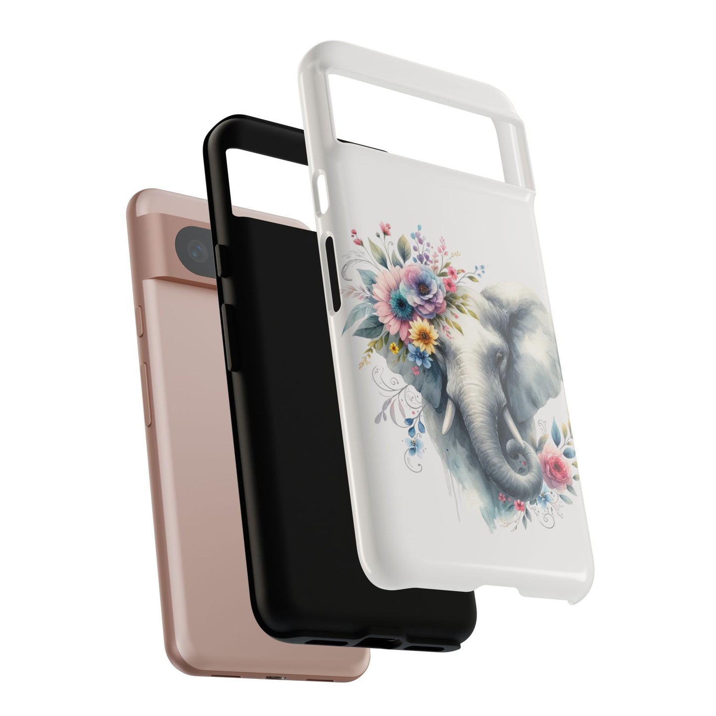 Floral Elephant Mobile Cover – Elegant Watercolor Art