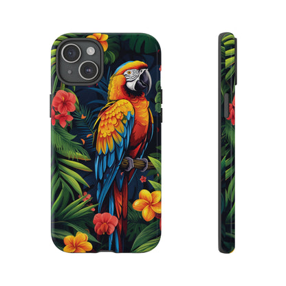 Floral Parrot Phone Case – Tropical Bird Design for iPhone, Samsung & Google Pixel