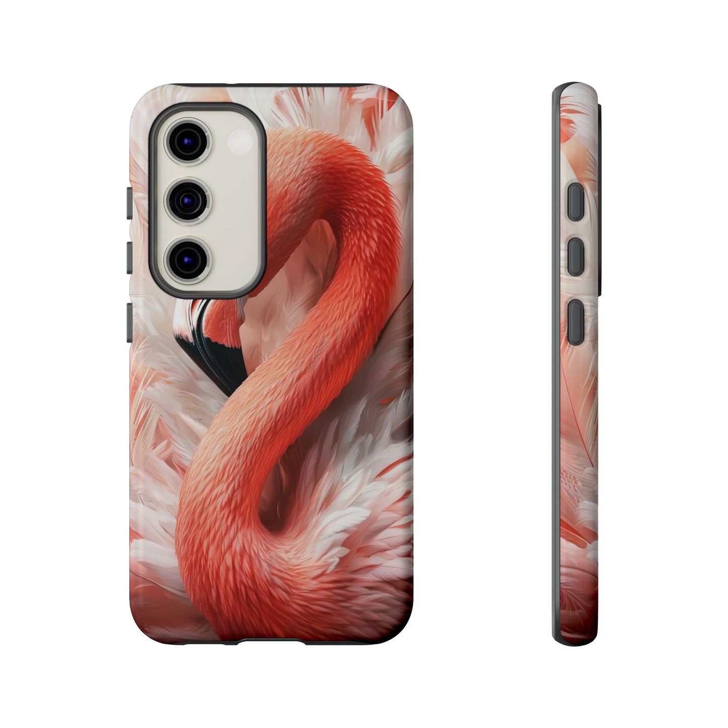 Elegant Flamingo Feather Phone Case for iPhone, Samsung & Google Pixel