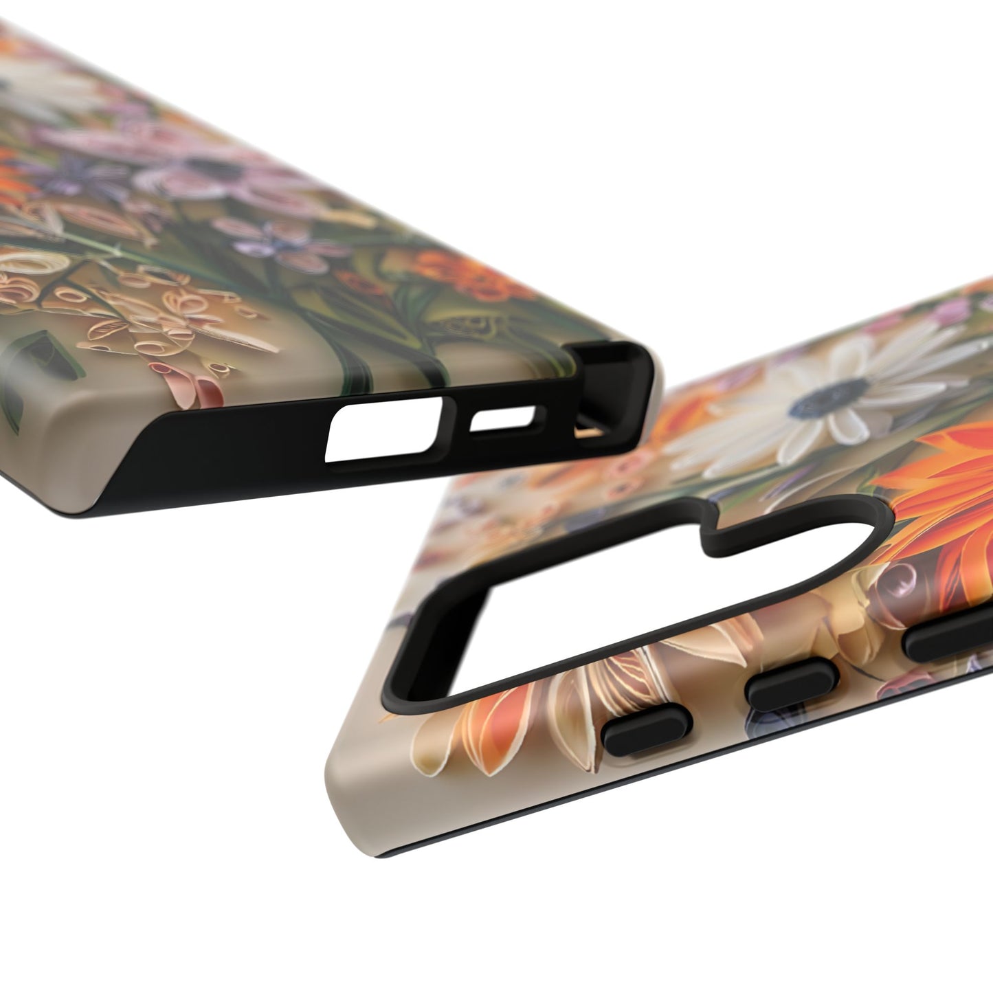 Intricate Quilled Floral Artwork In Vibrant Colors phone case design.