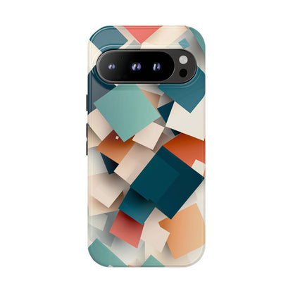 Geometric Cascade – Modern Abstract Blocks Phone Case – iPhone, Google Pixel, Samsung