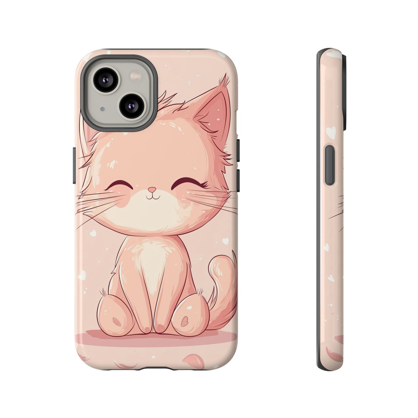 Kawaii Blush Kitty – Chibi Anime Cat Phone Case for iPhone, Samsung & Pixel