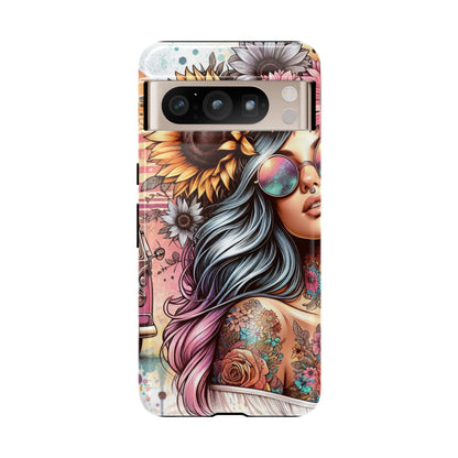 Retro Boho Wanderer – Sunflower Hippie Van Mobile Cover