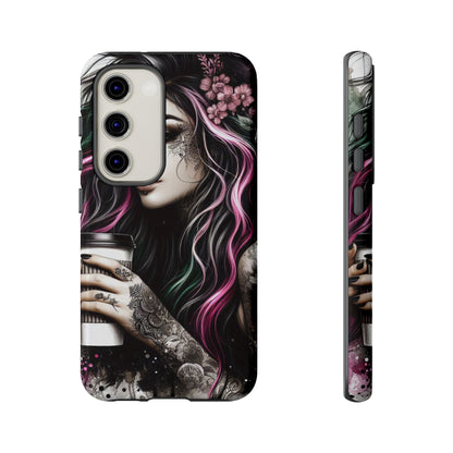Tattooed Serenity – Gothic Coffee Lover Mobile Cover