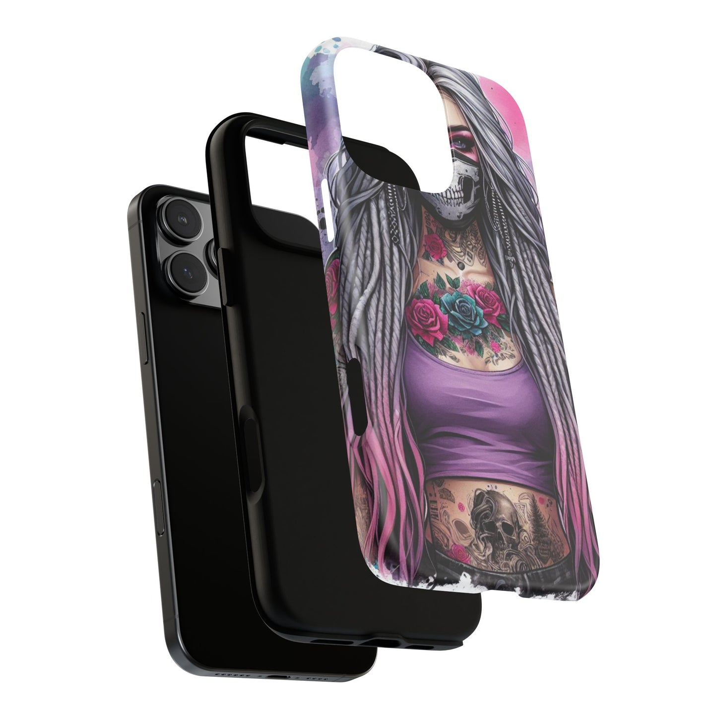 Shadow Rebel – Gothic Dreadlocks & Skull Mask Mobile Cover