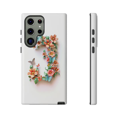 Floral Letter J Phone Case – Personalized Aesthetic Cover for iPhone, Samsung & Google Pixel