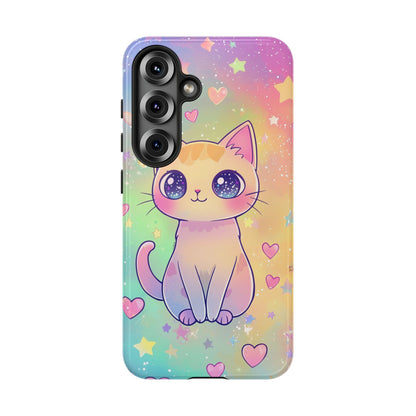 Rainbow Galaxy Cat Phone Case – Cute Anime Aesthetic for iPhone, Google Pixel & Samsung