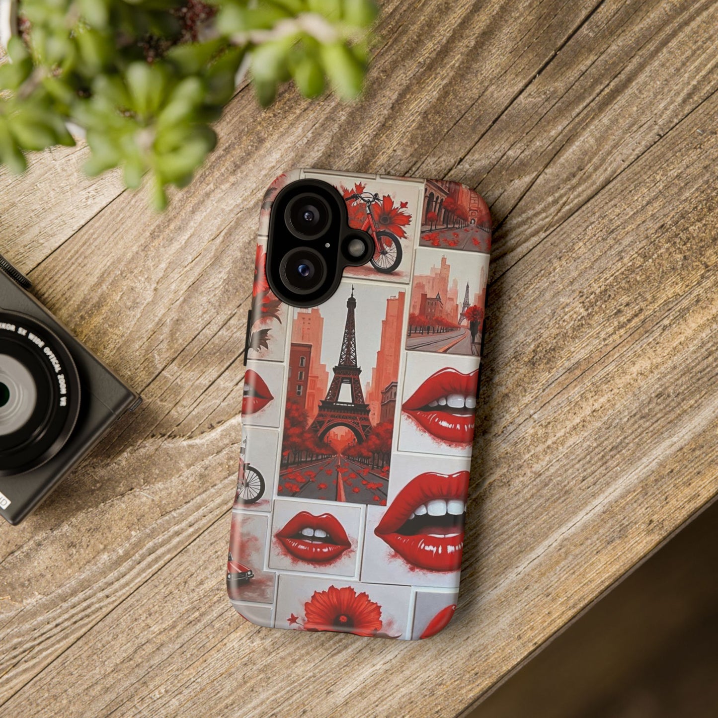 Red Lips & Eiffel Tower Phone Case