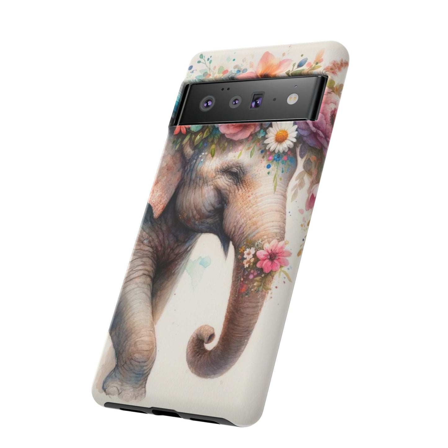 Joyful Floral Elephant Mobile Cover – Whimsical Watercolor Art