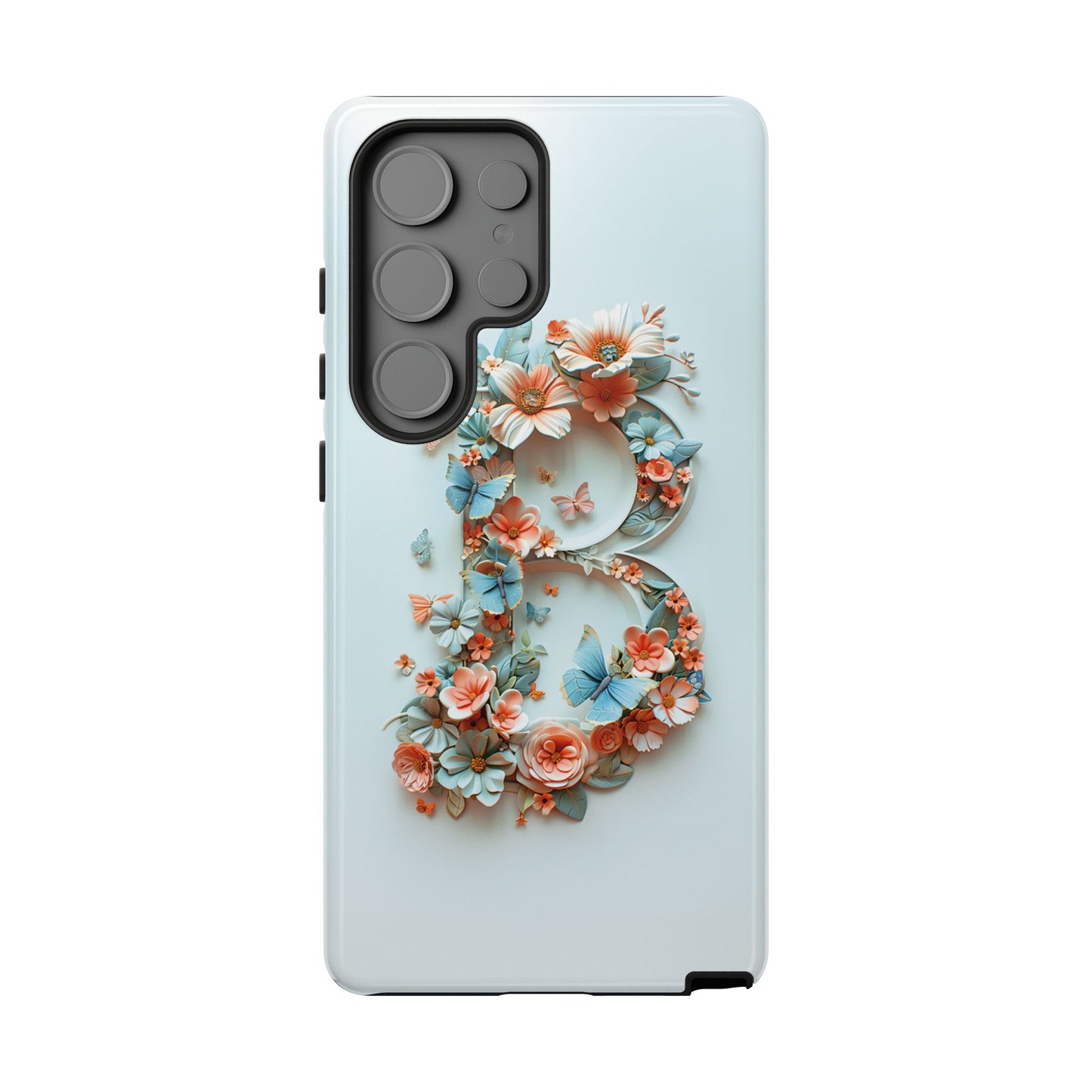Floral Letter B Phone Case – Personalized Aesthetic Cover for iPhone, Samsung & Google Pixel