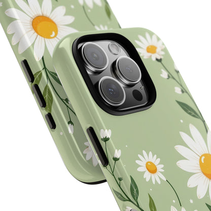 Green Floral Case, Daisy Pattern Design, Iphone Case Design, Perfect Gift For Her
