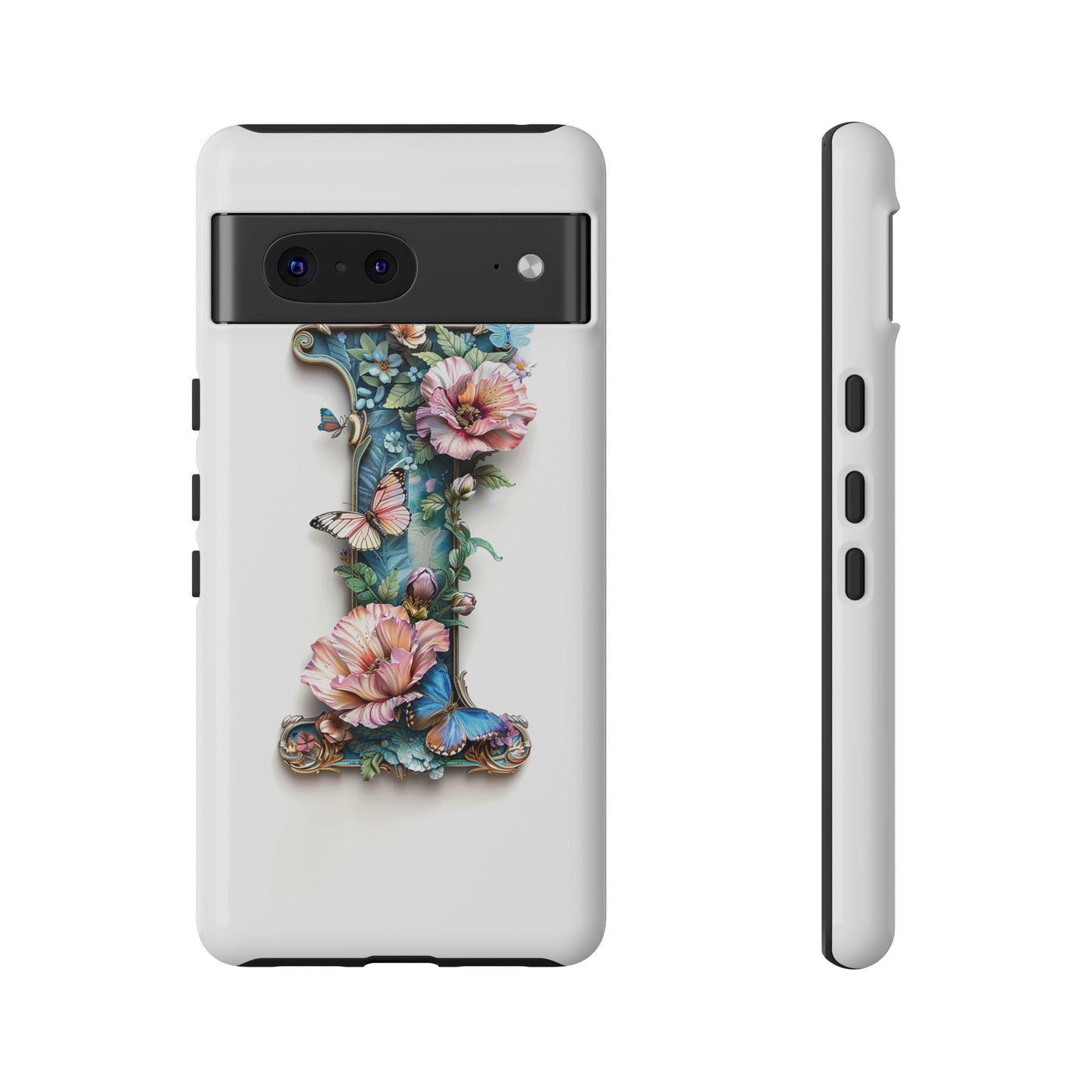 Floral Letter I Phone Case – Personalized Aesthetic Cover for iPhone, Samsung & Google Pixel