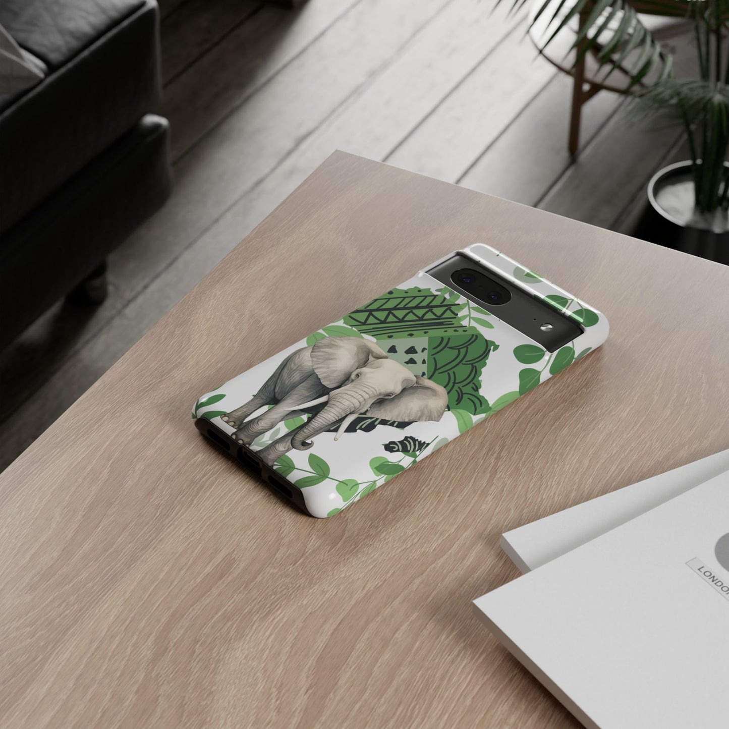 Tropical Elephant Mobile Cover – Nature-Inspired Boho Art