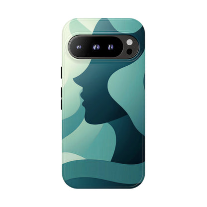 Whispers in Waves – Abstract Silhouette Phone Case for iPhone, Google Pixel, Samsung