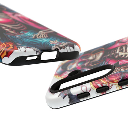 Neon Bones – Retro Skeleton & Vibrant Punk Aesthetic Mobile Cover