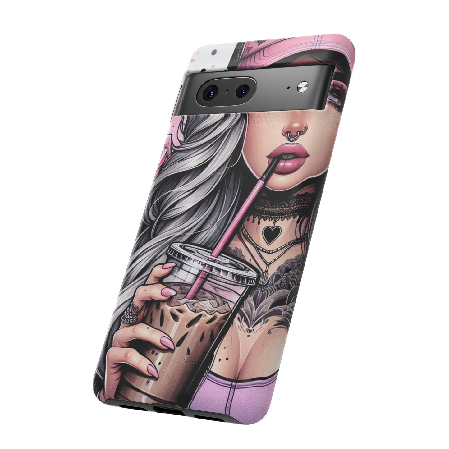 Pink Aesthetic Rebel – Iced Coffee & Inked Beauty Mobile Cover