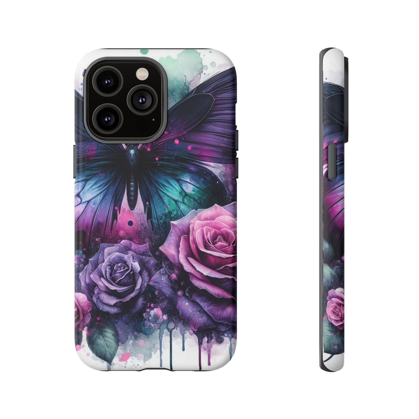 Mystic Bloom – Vibrant Butterfly & Rose Art Mobile Cover
