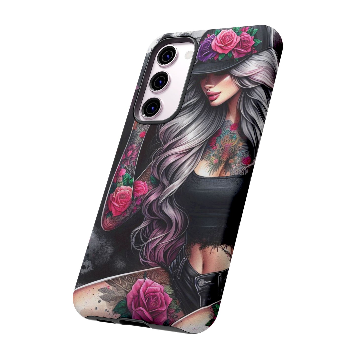 Ink & Roses – Edgy Floral Rebel Mobile Cover