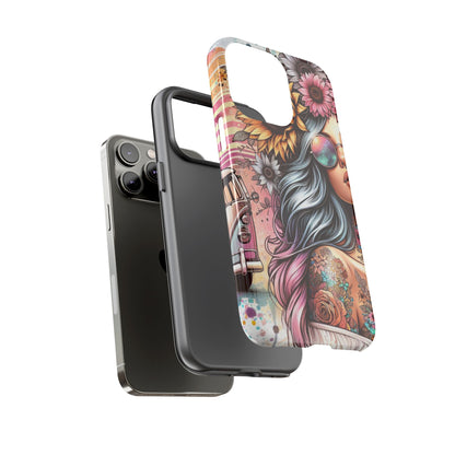 Retro Boho Wanderer – Sunflower Hippie Van Mobile Cover