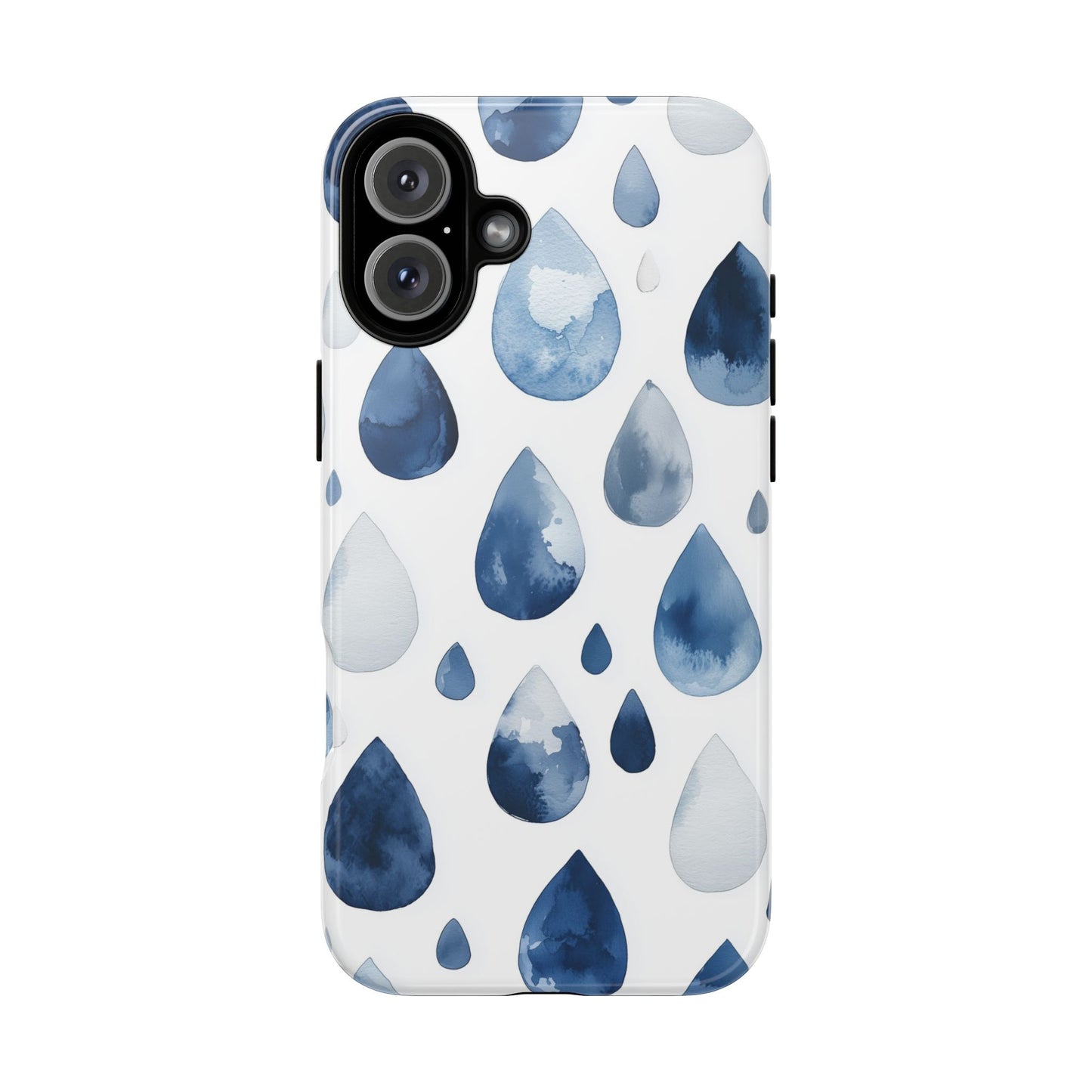 Indigo Rain Drops Watercolor Phone Case for iPhone, google Pixel & Samsung