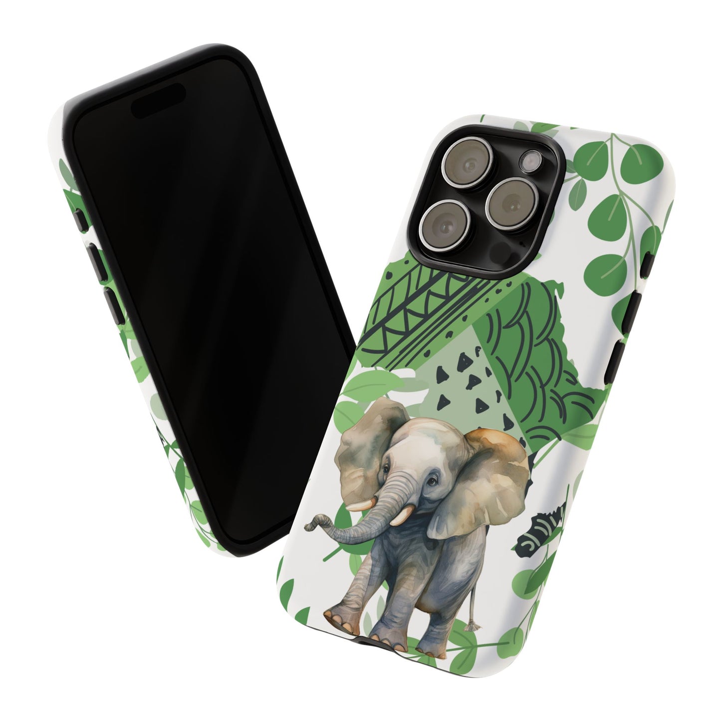 Playful Baby Elephant Mobile Cover – Tropical Boho Art