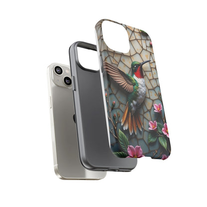Vivid Hummingbird with Blossoming Branches | Artistic Mosaic Style