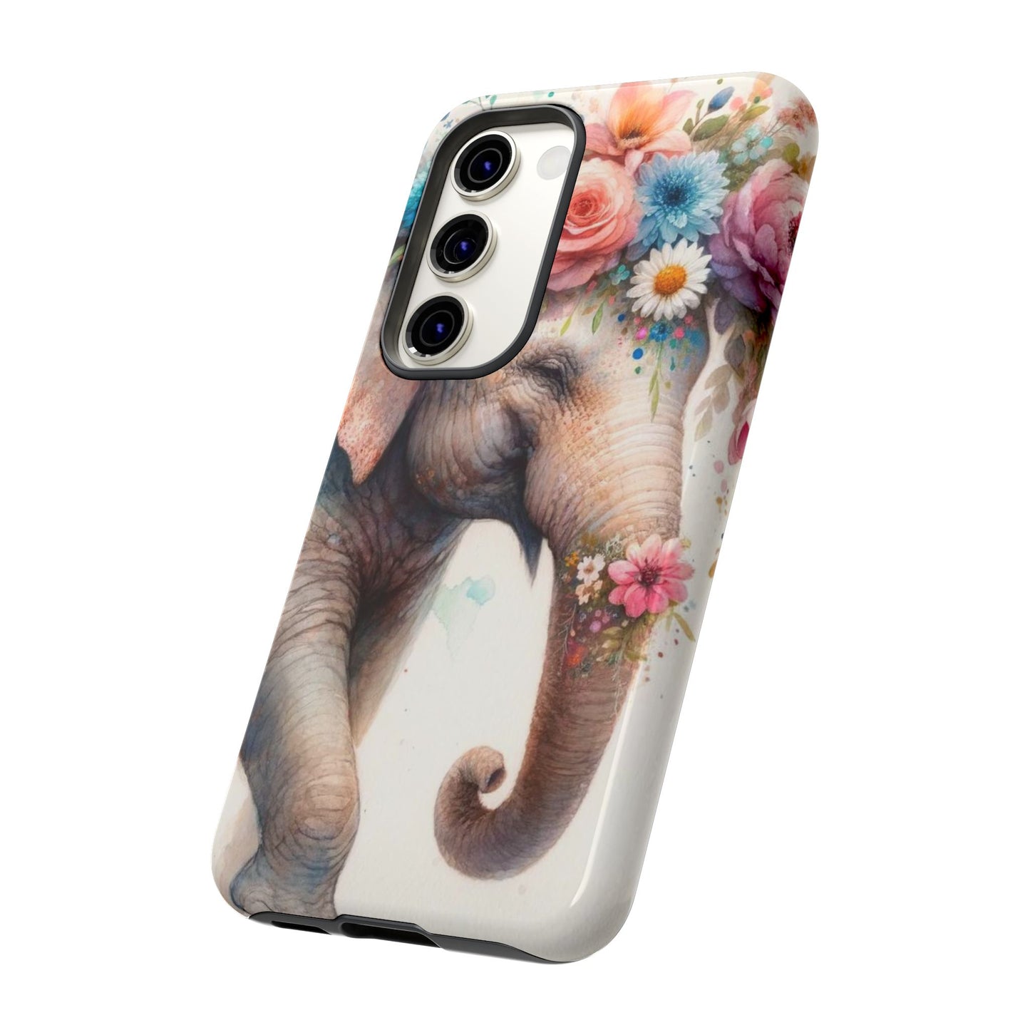 Joyful Floral Elephant Mobile Cover – Whimsical Watercolor Art