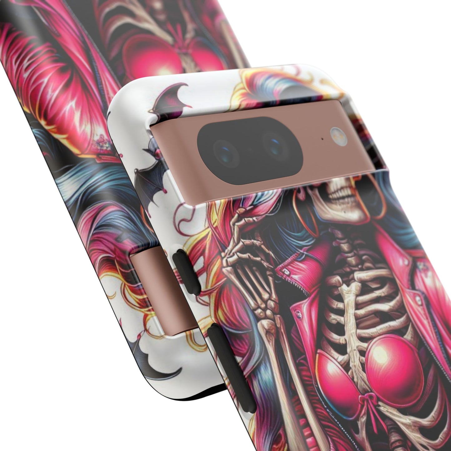 Neon Bones – Retro Skeleton & Vibrant Punk Aesthetic Mobile Cover