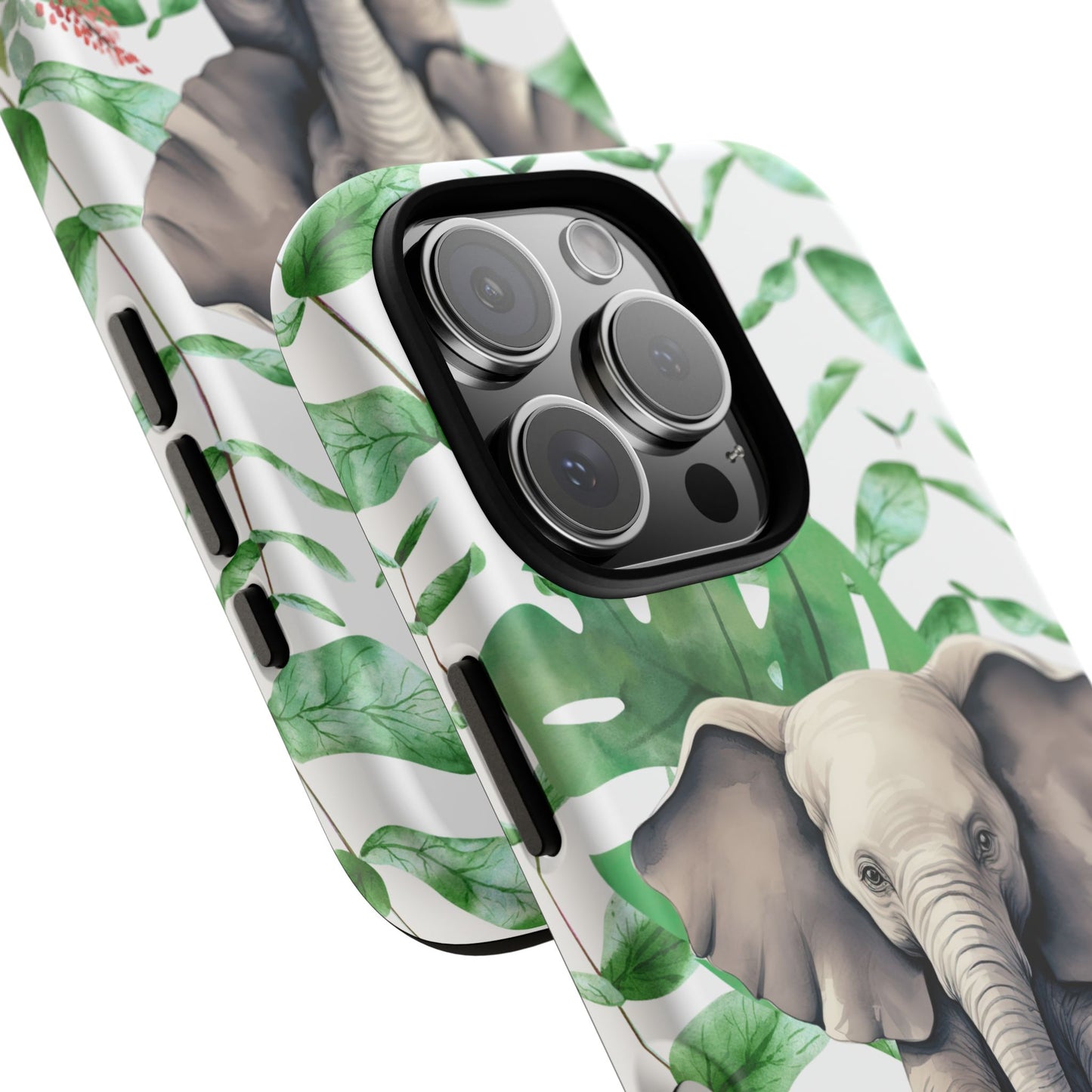 Cute Baby Elephant Mobile Cover – Floral & Tropical Aesthetic