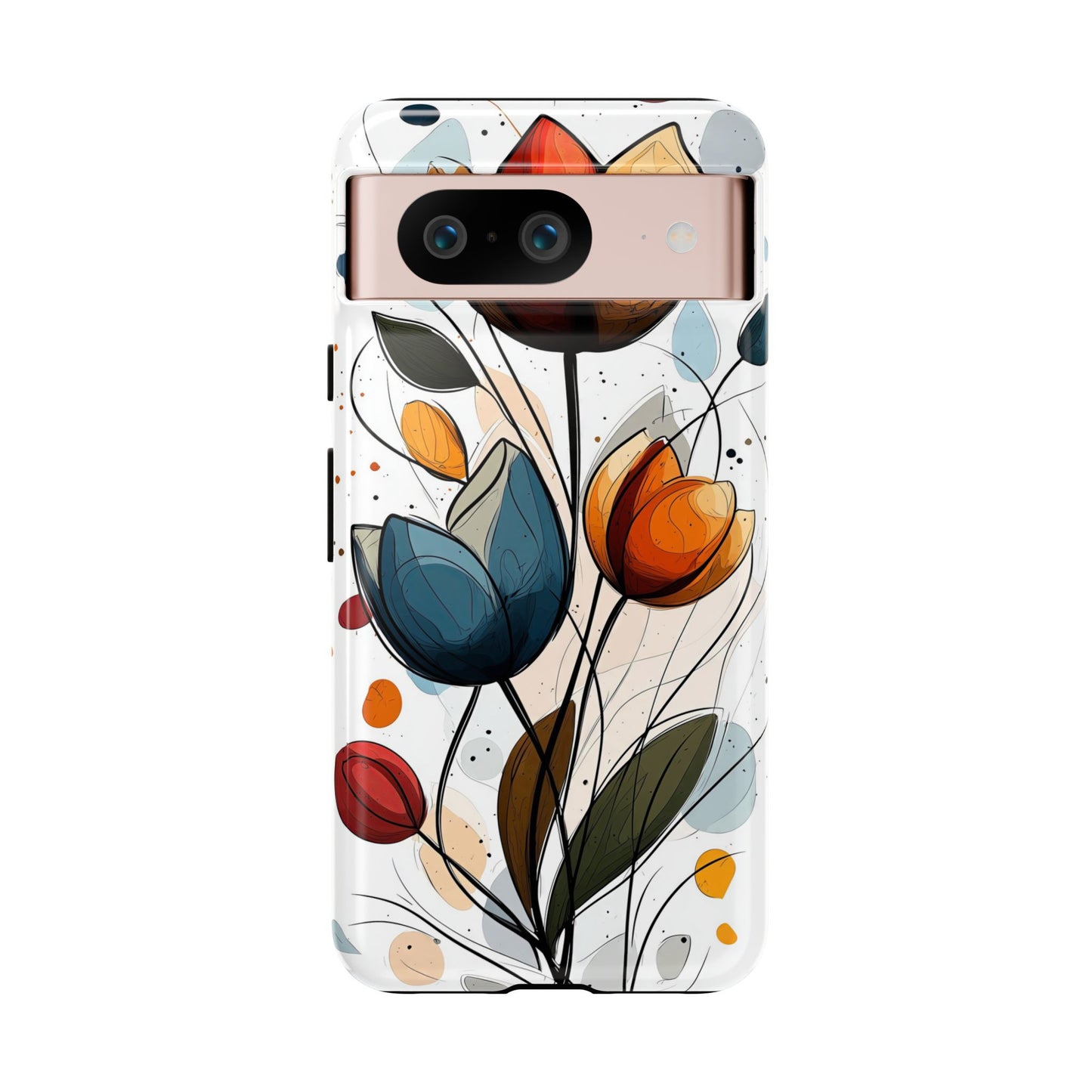 Tulip Whimsy – Artistic Floral Phone Case for iPhone, Pixel & Samsung