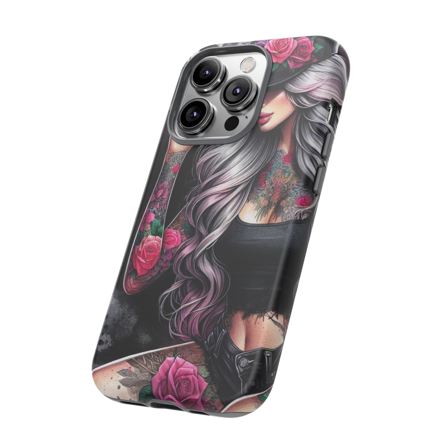 Ink & Roses – Edgy Floral Rebel Mobile Cover