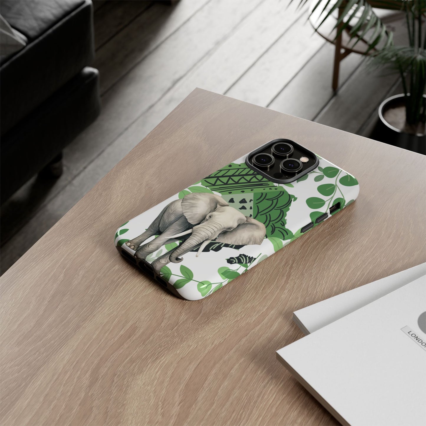 Tropical Elephant Mobile Cover – Nature-Inspired Boho Art