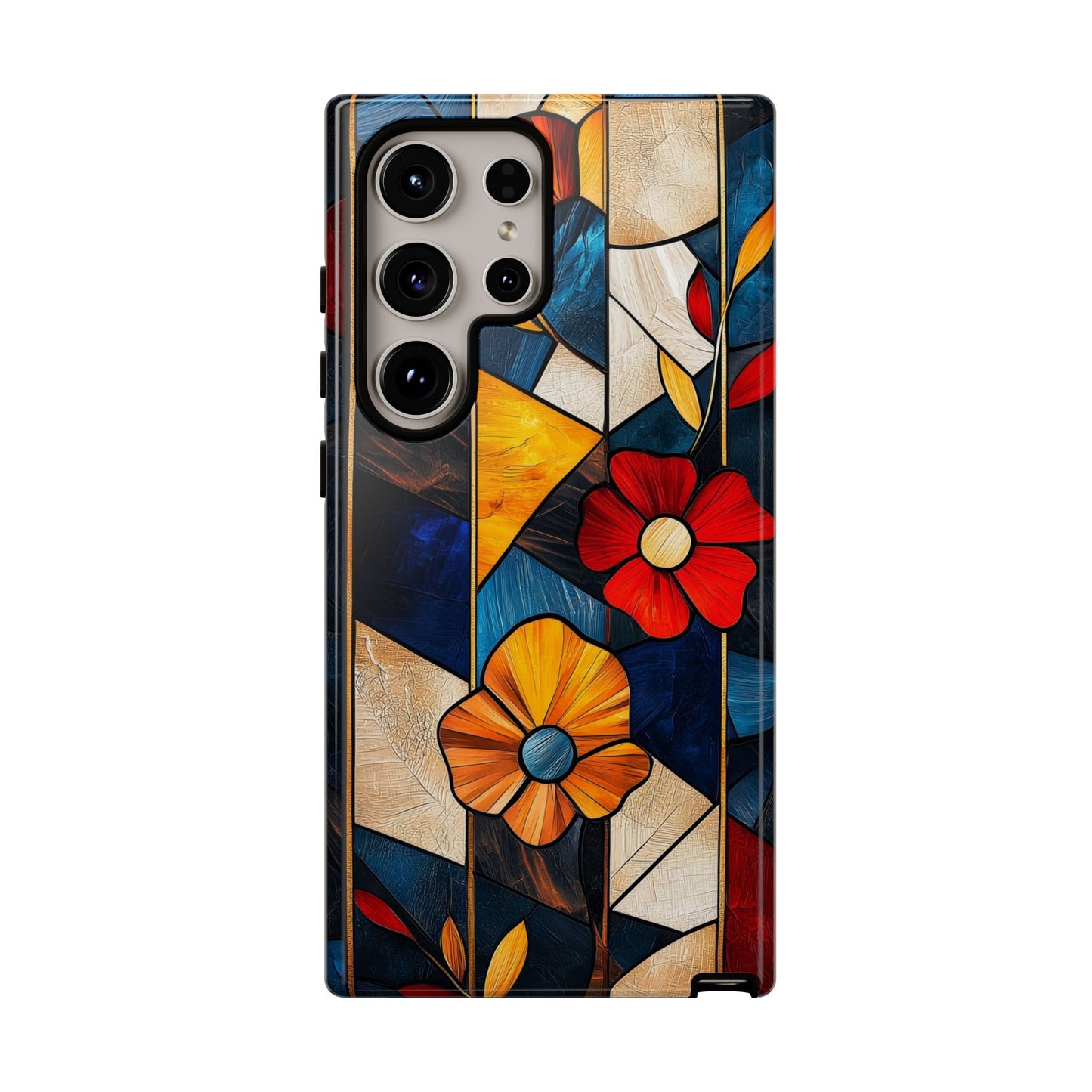 Bloomlines – Geometric Floral Stained Glass Phone Case for iPhone, Samsung & Pixel