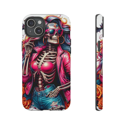 Neon Bones – Retro Skeleton & Vibrant Punk Aesthetic Mobile Cover