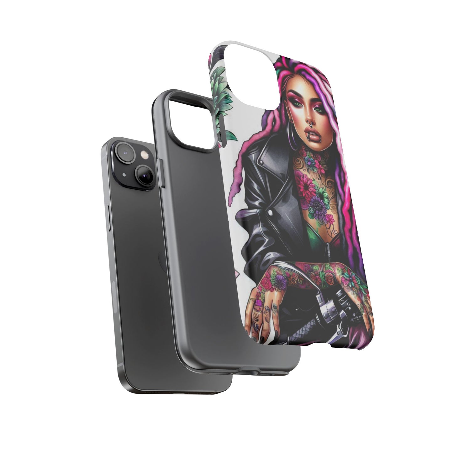 Neon Rebel – Vibrant Biker Queen Mobile Cover