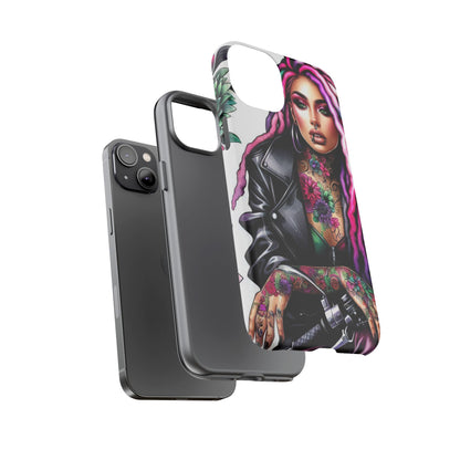 Neon Rebel – Vibrant Biker Queen Mobile Cover