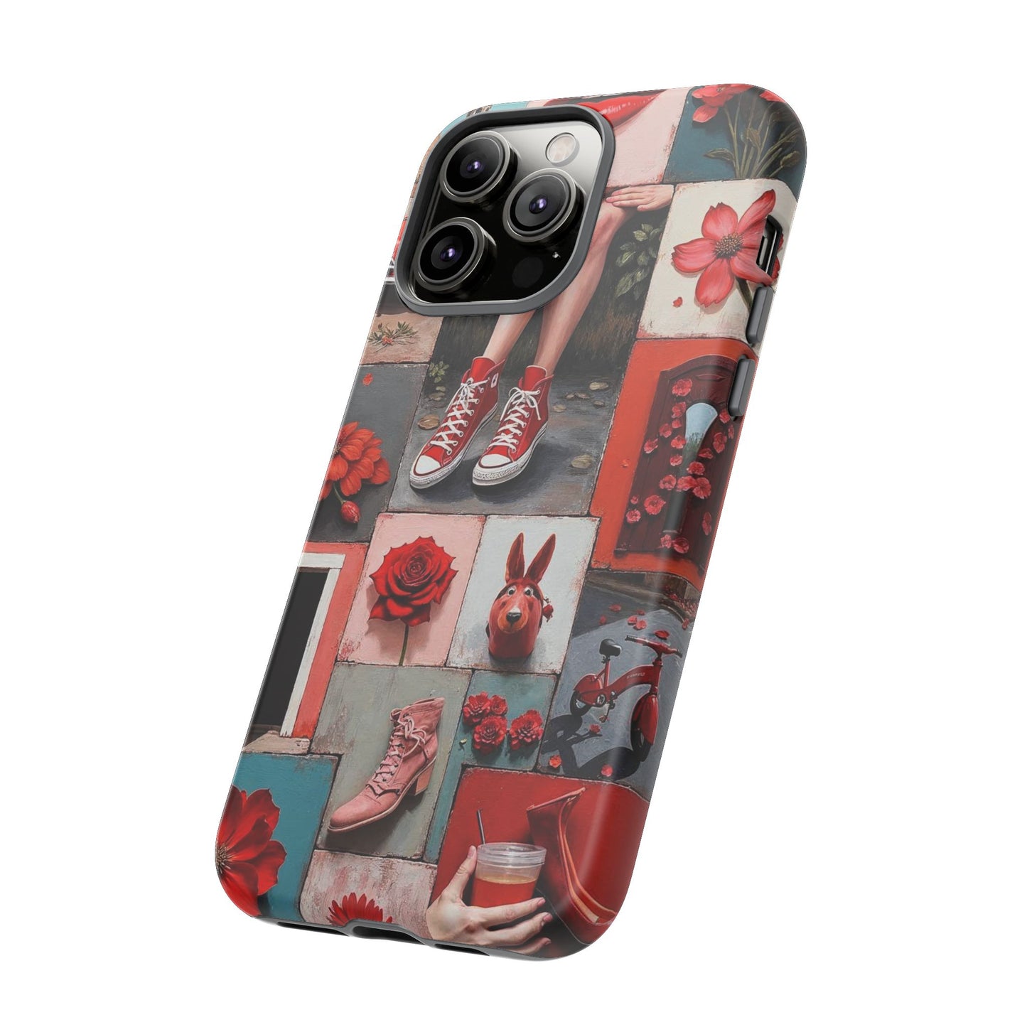 Red Sneakers & Roses Collage Phone Case