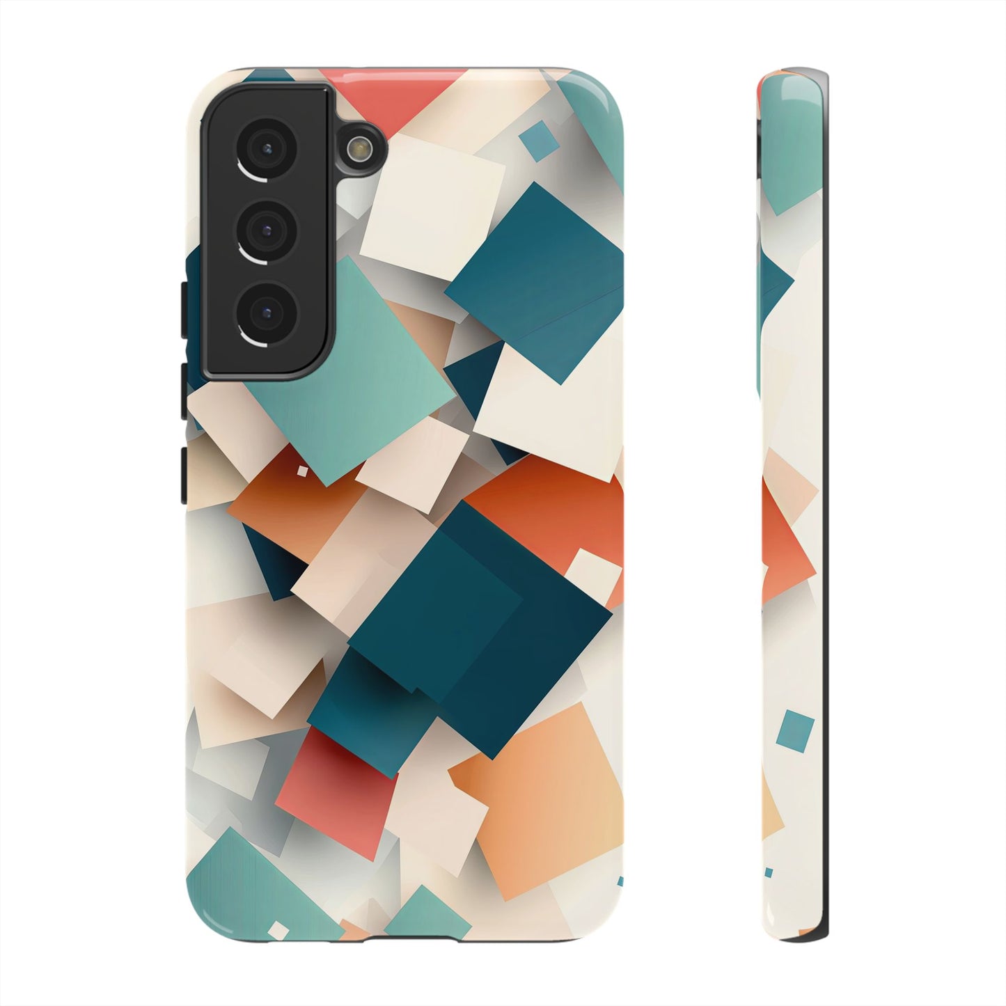 Geometric Cascade – Modern Abstract Blocks Phone Case – iPhone, Google Pixel, Samsung