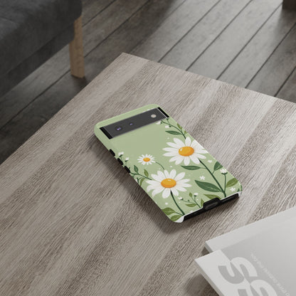 Green Floral Case, Daisy Pattern Design, Iphone Case Design, Perfect Gift For Her