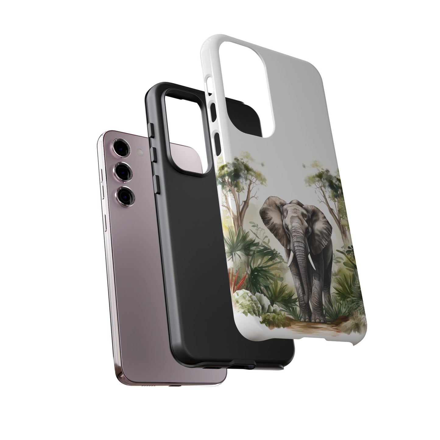 Serene Jungle Elephant Mobile Cover – Watercolor Wildlife Design