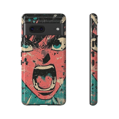 Rage Unleashed | Retro Scream Manga Phone Case for iPhone, Samsung & Pixel