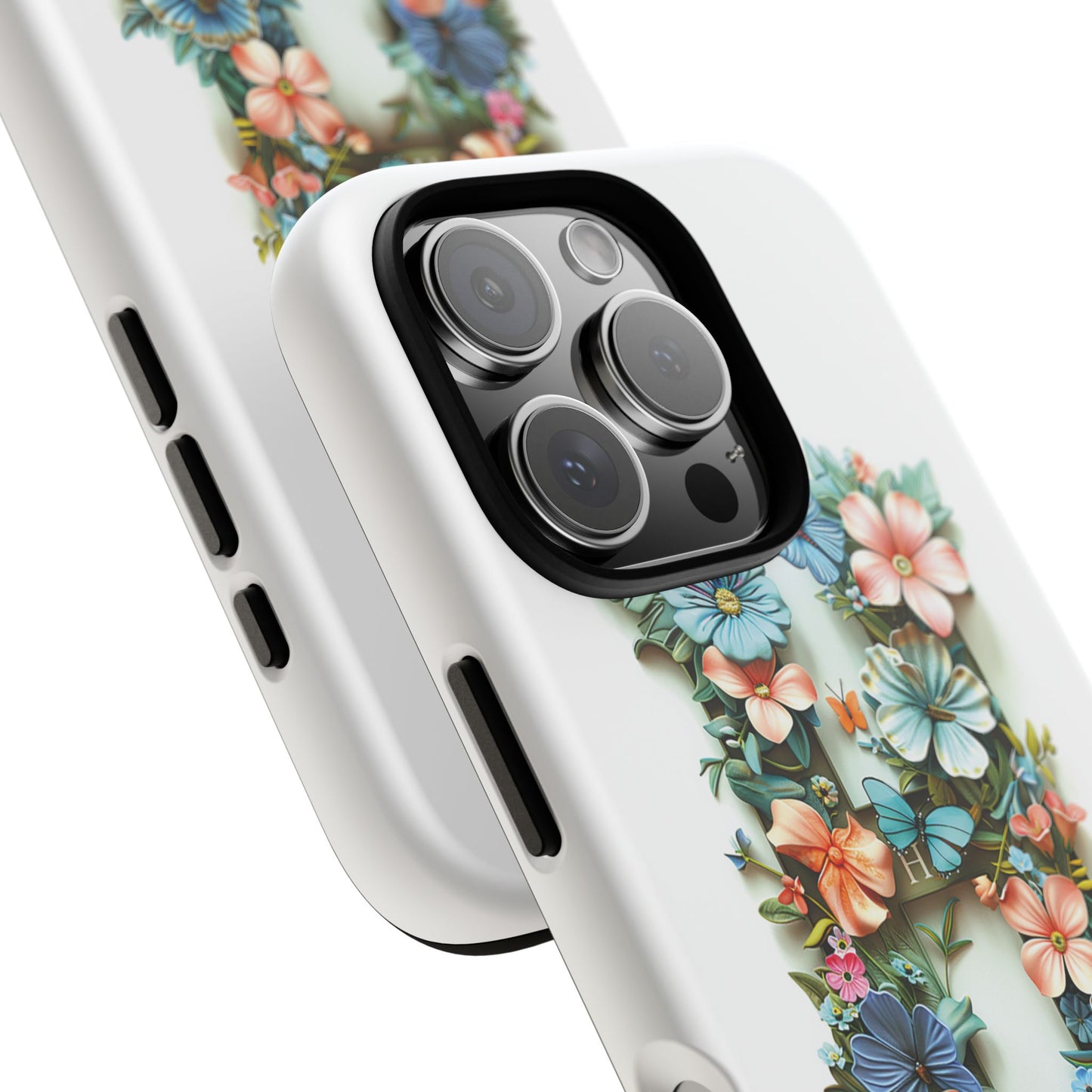 Floral Letter H Phone Case – Personalized Aesthetic Cover for iPhone, Samsung & Google Pixel