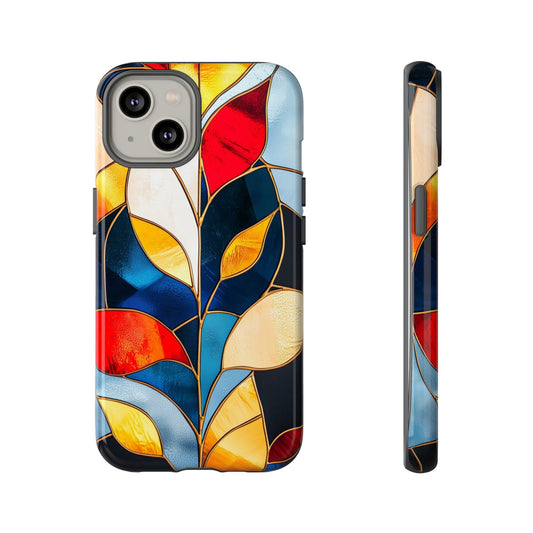 Ember Bloom – Vivid Leaf Mosaic Phone Case for iPhone, Samsung & Pixel