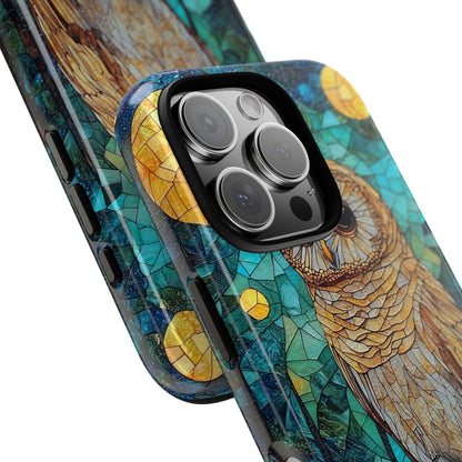 Nocturnal Wisdom – Stained Glass Owl Phone Case for iPhone, Samsung & Pixel