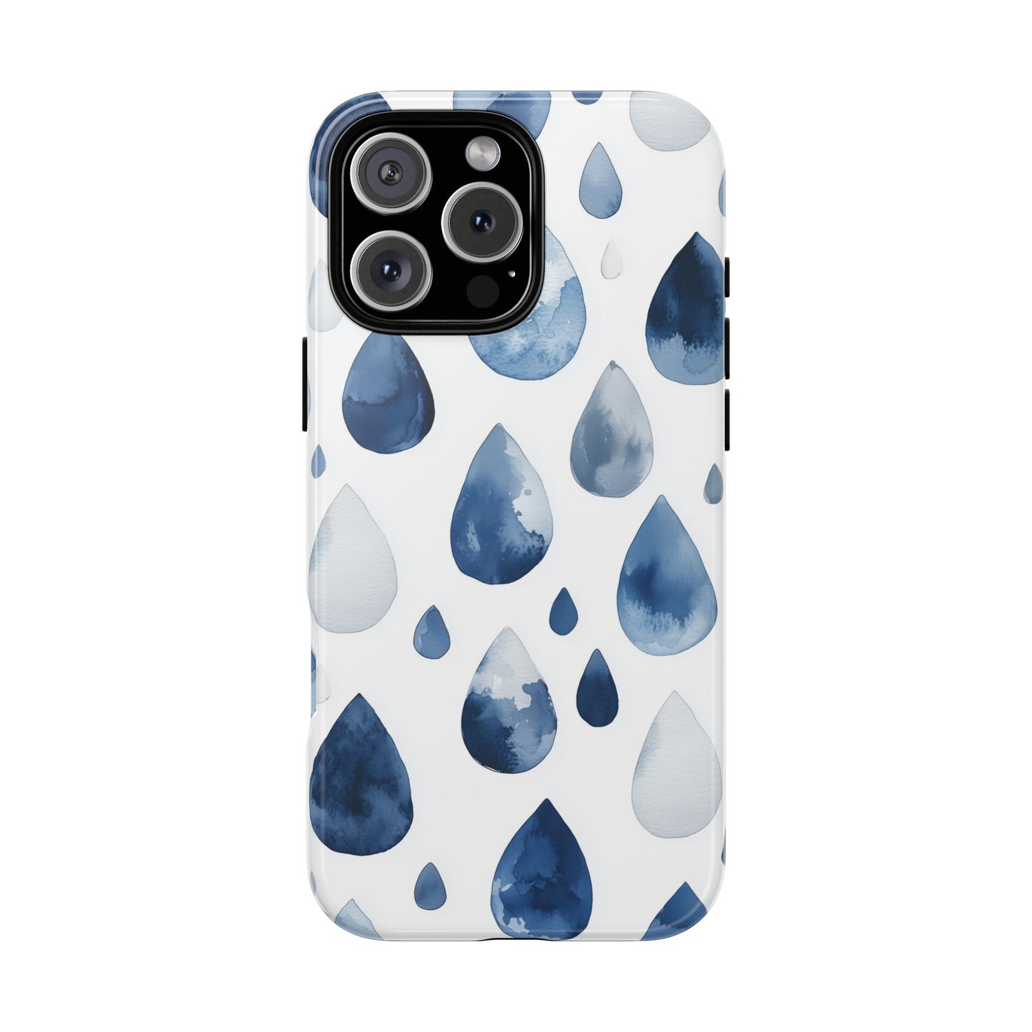 Indigo Rain Drops Watercolor Phone Case for iPhone, google Pixel & Samsung