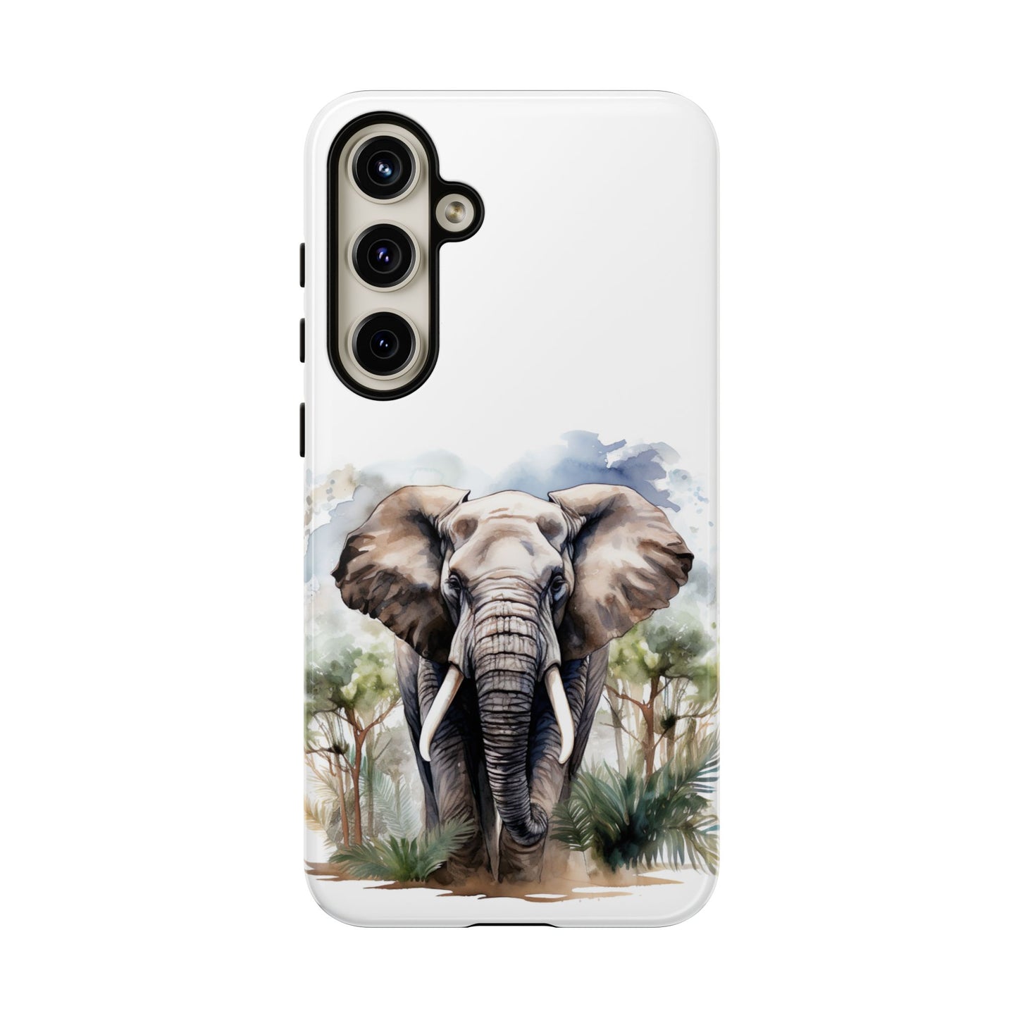 Majestic Watercolor Elephant Mobile Cover – Artistic Wildlife Design